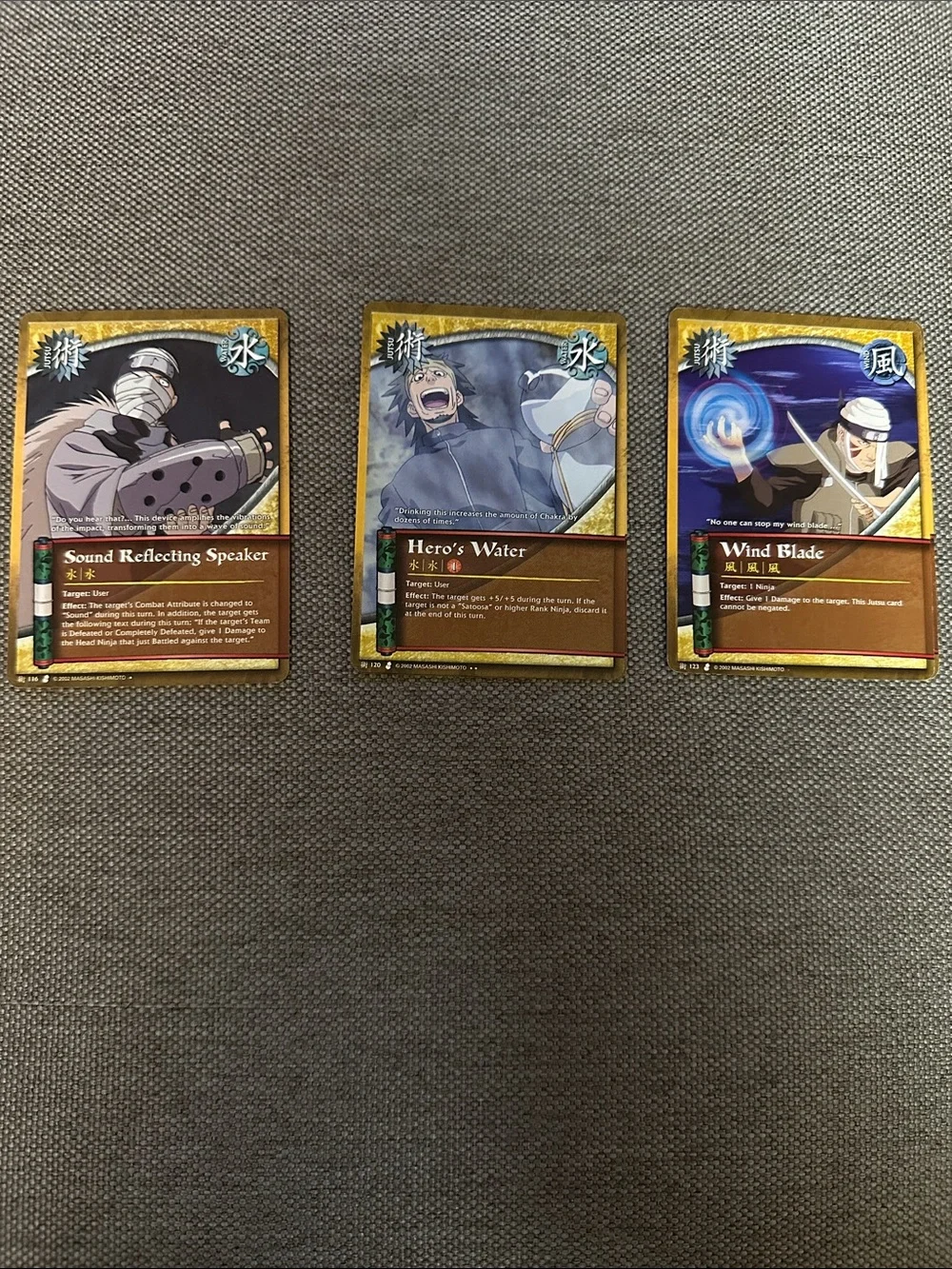 Naruto CCG, Set 3 Curse of the Sand: Jutsu Trading Cards (3 singles)